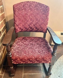 Upholstered Wooden Rocking Chair 17 X 22 X 24 in
