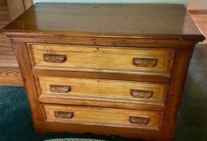 Vintage Wood 3-Drawer Chest 36 X 17 X 29 in