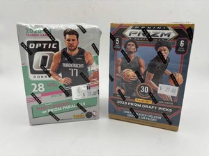 Lot Of Two Blaster Boxes Including 2023-24 Panini Prizm Draft Picks and 2020-21 Donruss Optic