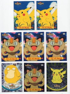 Lot OF 8 TV Animation Pokmon Cards Including #25 Pikachu, #52 Meowth, and More