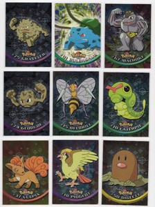 Lot Of 9 Topps TV Animation Pokmon Cards Including #01 Bulbasaur, #50 Diglett, and More