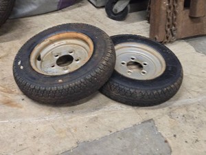 Lot of (2) Trailer Tire with Rim 4.00-10