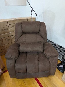 40.5 in. W Brown Microsuede Oversize Dual Motor Power Lift Recliner Chair with Massage and Heating