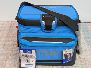 Titan by Arctic Zone 16 Can Zipperless Soft Sided Cooler-Blue