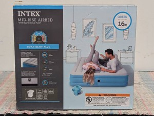 Intex Raised 16 Air Mattress with Hand Held 120V Pump - Queen Size
