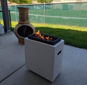 1lb Rectangular Fire Pit White - Room Essentials