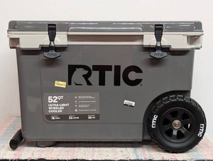 RTIC Outdoors 78 Cans52qt Ultra-Light Wheeled Hard Sided Cooler - Gray Polypropylene Material