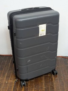 Hardside Large Checked Spinner Wheels Suitcase Gray - Open Story