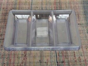 Set of 12 Clear 3-Compartment Trays