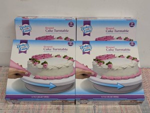 Set of 4 Round 10.7in Cake Turntables