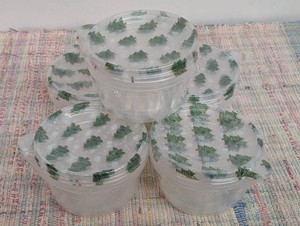 3pk Round Containers with Lid, Set of 5.