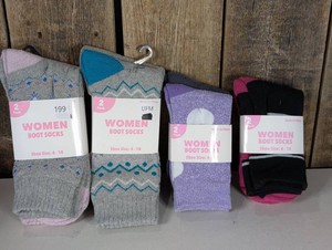 Womens Boot Socks - Size 4-10 (set of 4)