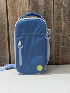 Sun Squad Soft Sided Cooler 6 Cans 4.5qt Blue Zip Closure Adjustable Straps