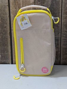 Sun Squad Soft Sided Cooler 6 Cans 4.5qt Yellow Zip Closure Adjustable Straps