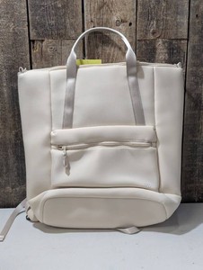 ALL IN MOTION FAUX NEOPRENE TOTE BACKPACK - TAN