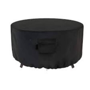 Round Fire Pit Cover Outdoor Waterproof and Weatherproof 600D Patio Fireplaces Table Cover