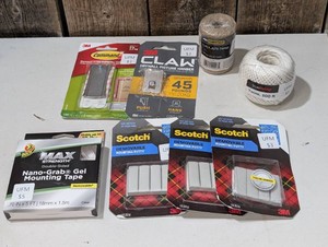 Lot of Randoms  (picture hanger, mounting putty, etc.)