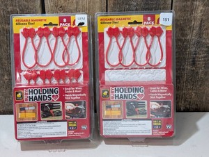 2 Ruby Holding Hands Ultra-Powerful Magnetic Silicone Zip Ties, AS-SEEN-ON-TV