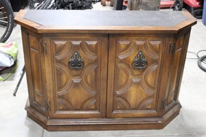 Wood Console Cabinet With Shelves 44 x14