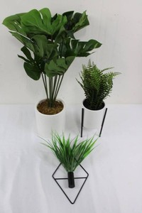 Artificial Plant Trio in White Planters