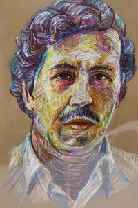 Pablo Escobar Framed Portrait Art 20 X 16 in