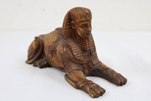 Vintage Carved Wooden Sphinx Figure 7L
