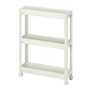 White 3-Shelf Rolling Utility Cart