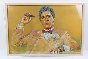 Scarface Wall Art in Threshold Light Wood Frame 20 X 30 in