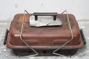 Vintage Portable Gas Grill With Lava Rock