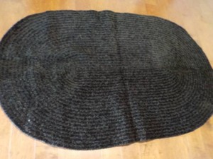 New Oval Black Chenille 5 ft 6 x 3...