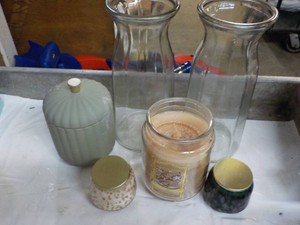 2 Vases, Jar and Candles...