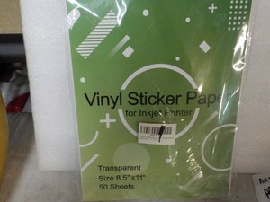 50 Sheets Transparent Vinyl Sticker...