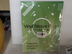 50 Sheets Transparent Vinyl Sticker...