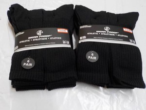 12 Pair Black Wear Proof Athletic S...