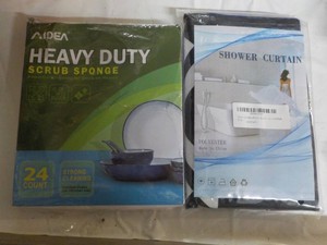 Shower Curtain, Rings, and Scrub Sp...