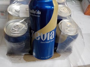 12 pack Zevia 16 oz cans Vanilla Ze...