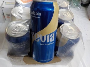 12 pack Zevia 16 oz cans Vanilla Ze...