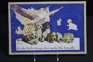 Vintage Martin Vos Dog and Stork
