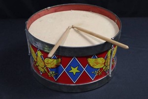 Vintage 1950s Snare Drum with Sticks