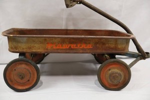 Vintage Hiawatha Metal Wagon 20 12 X 10 in Bed 5 in Wheels