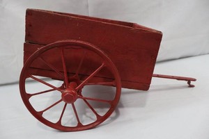 Red Wooden Garden Wagon 12 12 X 11 12 in