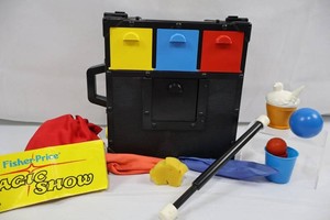 Vintage Fisher-Price Magic Show Traveling Trunk With Accessories