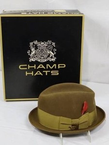 Vintage Champ Fedora Hat Kashmir Finish Size 7 14 With Original Box