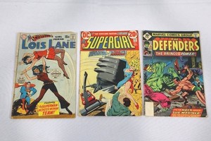Vintage DC & Marvel Comic Book Lot (3) - Lois Lane, Supergirl & Defenders