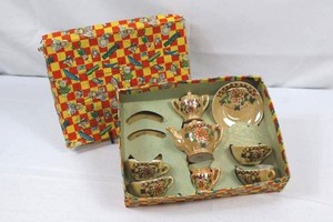 Vintage Japanese Tea Set Lacquerware Finish