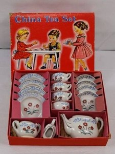 Miniature Hand Decorated China Tea Set