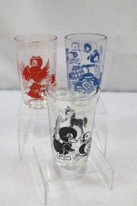 Vintage 1950s Kraft Kiddie Kup Cheese Spread Glasses Set of 3