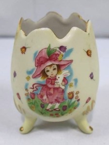 Vintage Lefton Porcelain Egg Shaped Vase