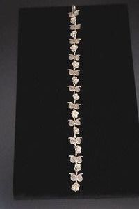 Sterling Silver Filigree Floral Bracelet 10.46g