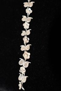 Sterling Silver Filigree Floral Bracelet 10.46 g